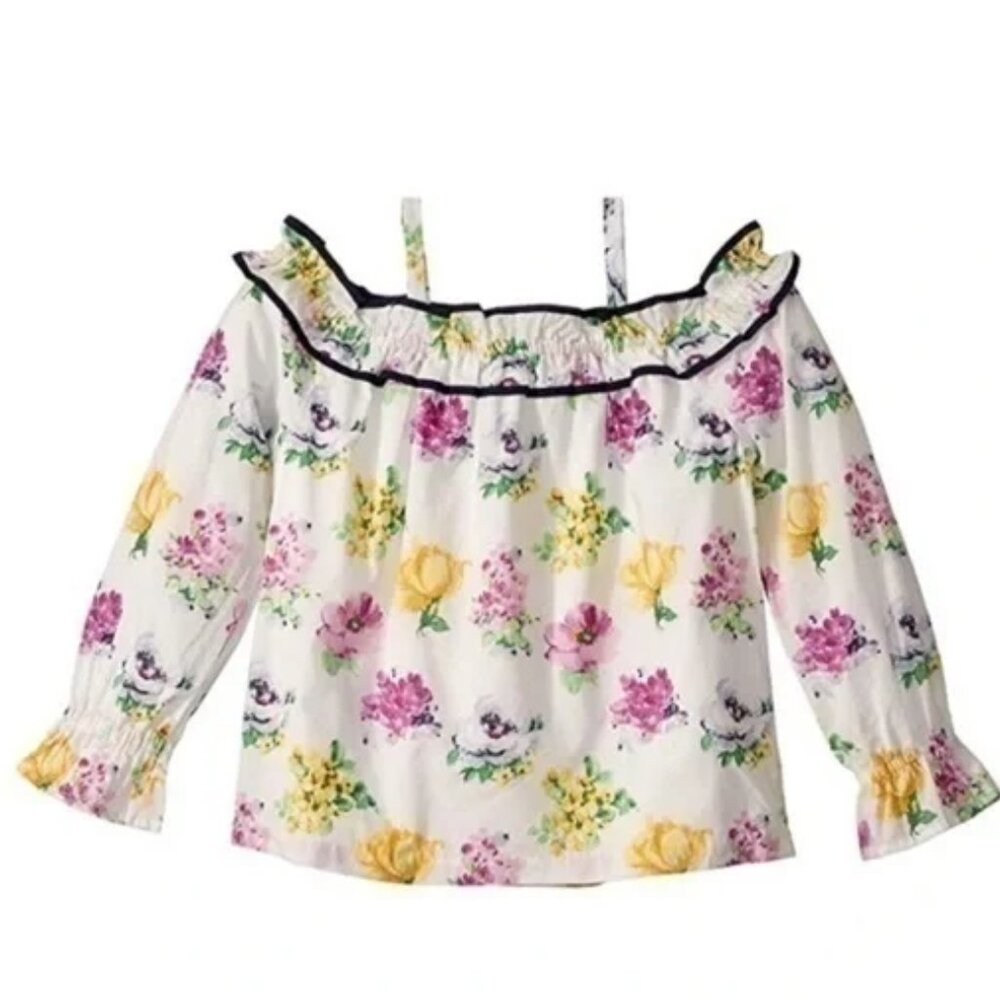 Nwt Janie and Jack off the shoulder long sleeve floral top size 5 (F19)
